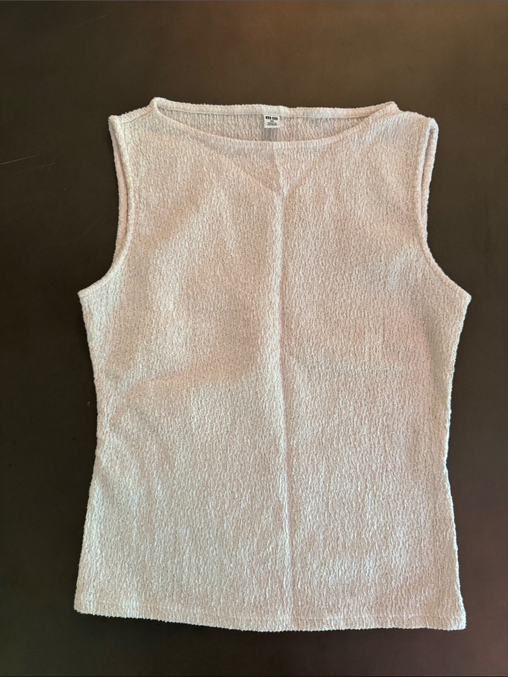 Uniqlo Cream Textured Sleeveless Tank